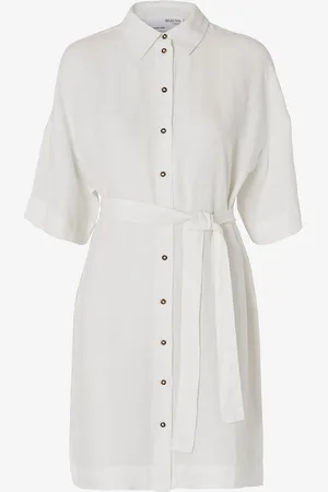SELECTED Hørkjole slfLinnie 2/4 Short Linen Shirt Dress