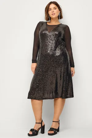 Zizzi Pailletkjole mPali L/S Knee Dress