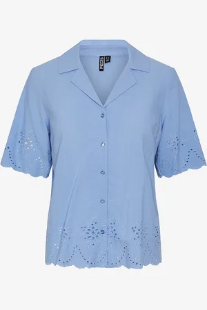 Pieces® Skjorte pcAlmina SS Embroidery Shirt