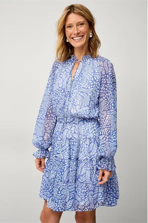ELLOS Kort chiffon kjole med mod