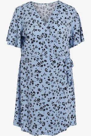 VILA Slå-om kjole viGlenda S/S Short Wrap Dress Curve