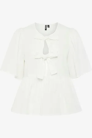 Pieces® Bluse pcMaya SS O-neck Bow Top