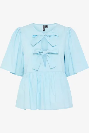 Pieces® Bluse pcMaya SS O-neck Bow Top