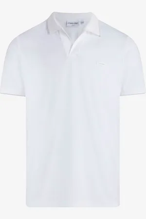Calvin Klein T-shirt Smooth Cotton Open Placket Polo