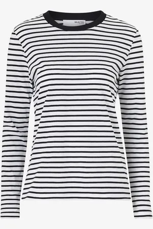 SELECTED Top slfEssential LS Striped O-neck Tee
