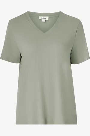Soaked in Luxury Top slColumbine Loose Fit V-Neck SS