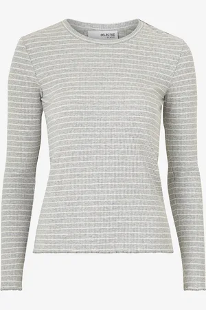 SELECTED Top slfAnna LS Crew Neck Tee Str
