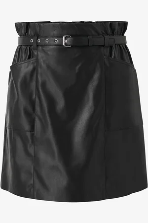 ONLY Nederdel carNewHeidi Faux Leather Belt Skirt