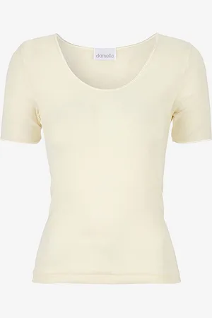 Damella Top Short Sleeve i uld og silke