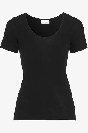 Damella Top Short Sleeve i uld og silke