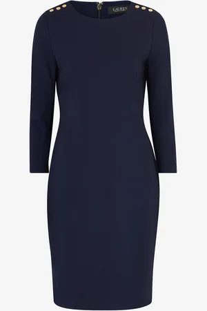 Ralph Lauren Kjole Modern Ponte-dress W/ Trim