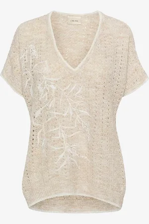Cream Top crSolva Knit Blouse