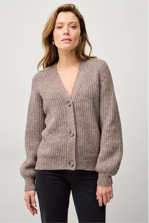 ELLOS Ribbet cardigan med knapper