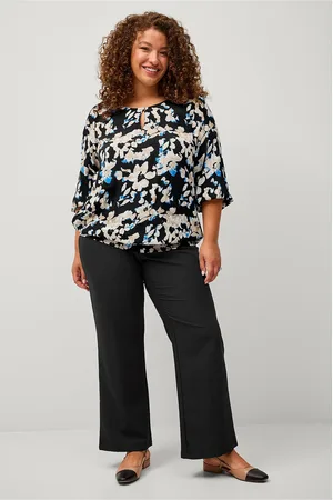 Zizzi Top vBella 3/4 Smock Blouse