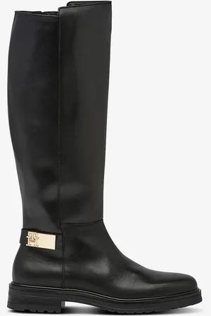 Tommy Hilfiger Støvler TH Logo Leather Long Boot