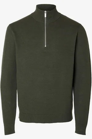 SELECTED Trøje slhDane LS Knit Structure Half Zip