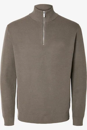 SELECTED Trøje slhDane LS Knit Structure Half Zip