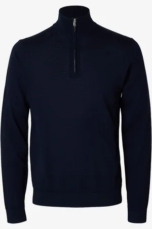SELECTED Trøje slhTray LS Knit Merino Half Zip