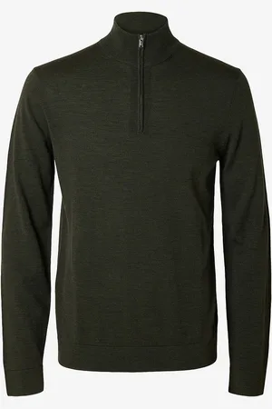 SELECTED Trøje slhTray LS Knit Merino Half Zip