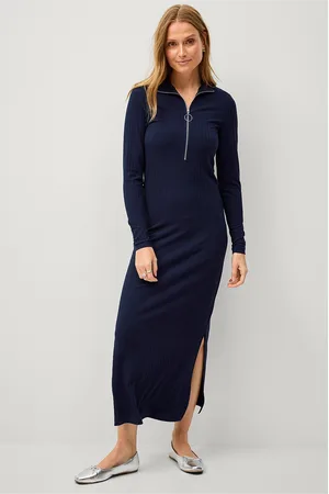 ELLOS Maxi kjole Saga Ribbed Halfzip