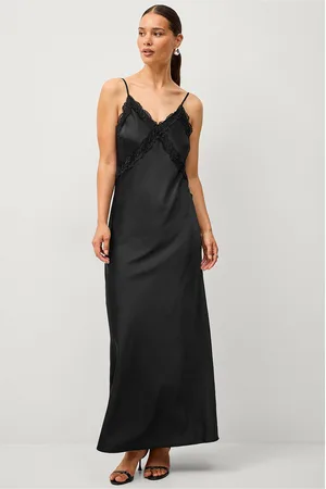 SELECTED Maxi kjole slfAlena Lace Trim Ankle Strap Dres