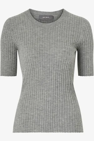 Mos Mosh Top mmRelena Rib SS Crew Neck Knit