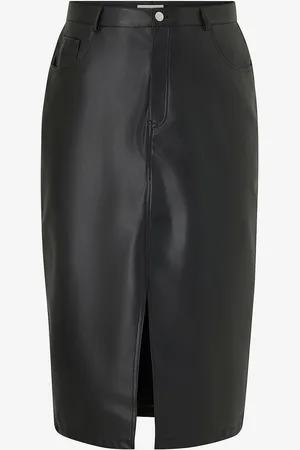 ONLY Nederdel carKiri HW LO Slit Faux Lea Skirt