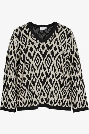 VILA Trøje viJefra V-neck L/S Jacquard Knit