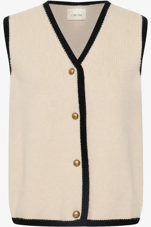 Cream Vest crTiffi Knit Vest