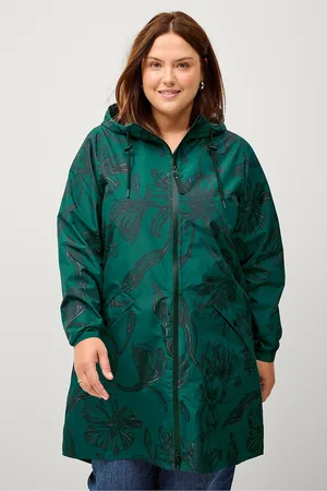 Zizzi Regnjakke mKlara L/S Aop Raincoat