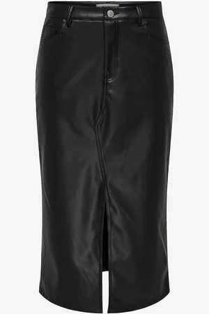 ONLY Nederdel onlKiri HW LO Slit Faux Lea Skirt C