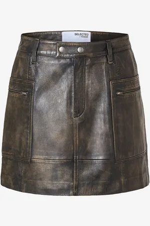 SELECTED Lædernederdel slfNana MW Mini Leather Skirt