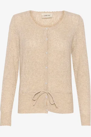 Cream Cardigan ceSaje Knit Blouse