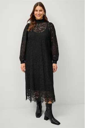 Zizzi Blondekjole caGinsita L/S Midi Dress