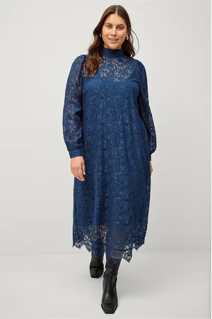 Zizzi Blondekjole caGinsita L/S Midi Dress