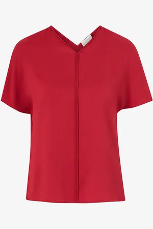 Calvin Klein Bluse Hammered Satin V Neck SS Blouse