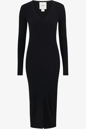 Calvin Klein Kjole Soft Rib V-neck Midi Dress