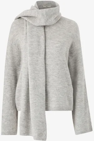 Gina Tricot Trøje Knitted Scarf Sweater med tørklæde