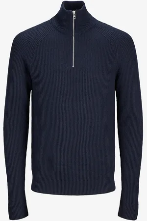 JACK & JONES Trøje jjPannel Knit Half Zip Aw24 Pls