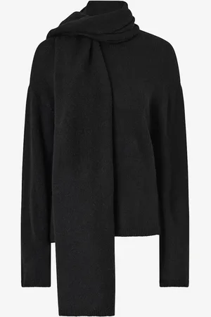 Gina Tricot Trøje Knitted Scarf Sweater med tørklæde