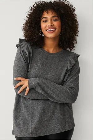Zizzi Top vLucca L/S Frill Blouse
