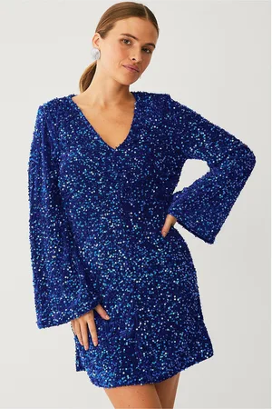 VILA Pailletkjole viBarina Wide Sleeve Glitter Dress