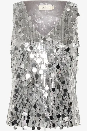 Cream Paillet top crSparkle Top