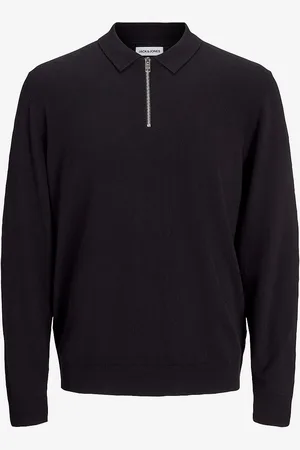 JACK & JONES Trøje jjeEmil Knit Polo Half Zip LS Noos