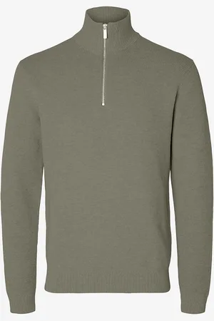 SELECTED Trøje slhDane LS Knit Structure Half Zip