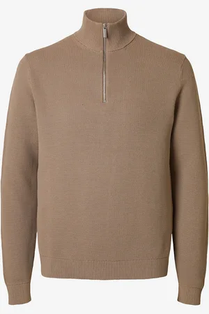 SELECTED Trøje slhDane LS Knit Structure Half Zip