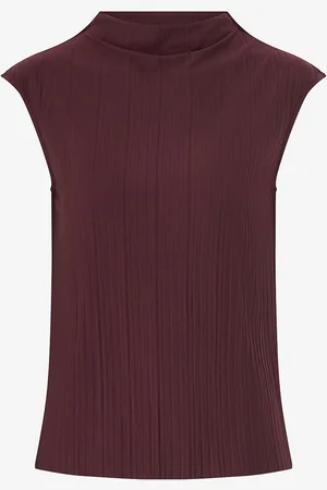 Gina Tricot Top Plisse Funnel Neck Top