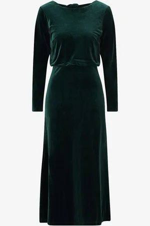 BUBBLEROOM Velourkjole Bow Velvet Midi Dress