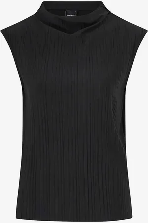 Gina Tricot Top Plisse Funnel Neck Top