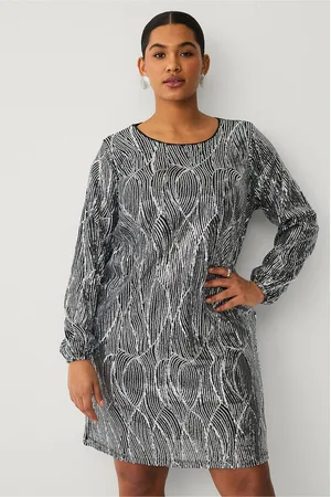 Zizzi Pailletkjole mZikka L/S Abk Dress